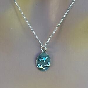 Sterling Silver Airplane Necklace